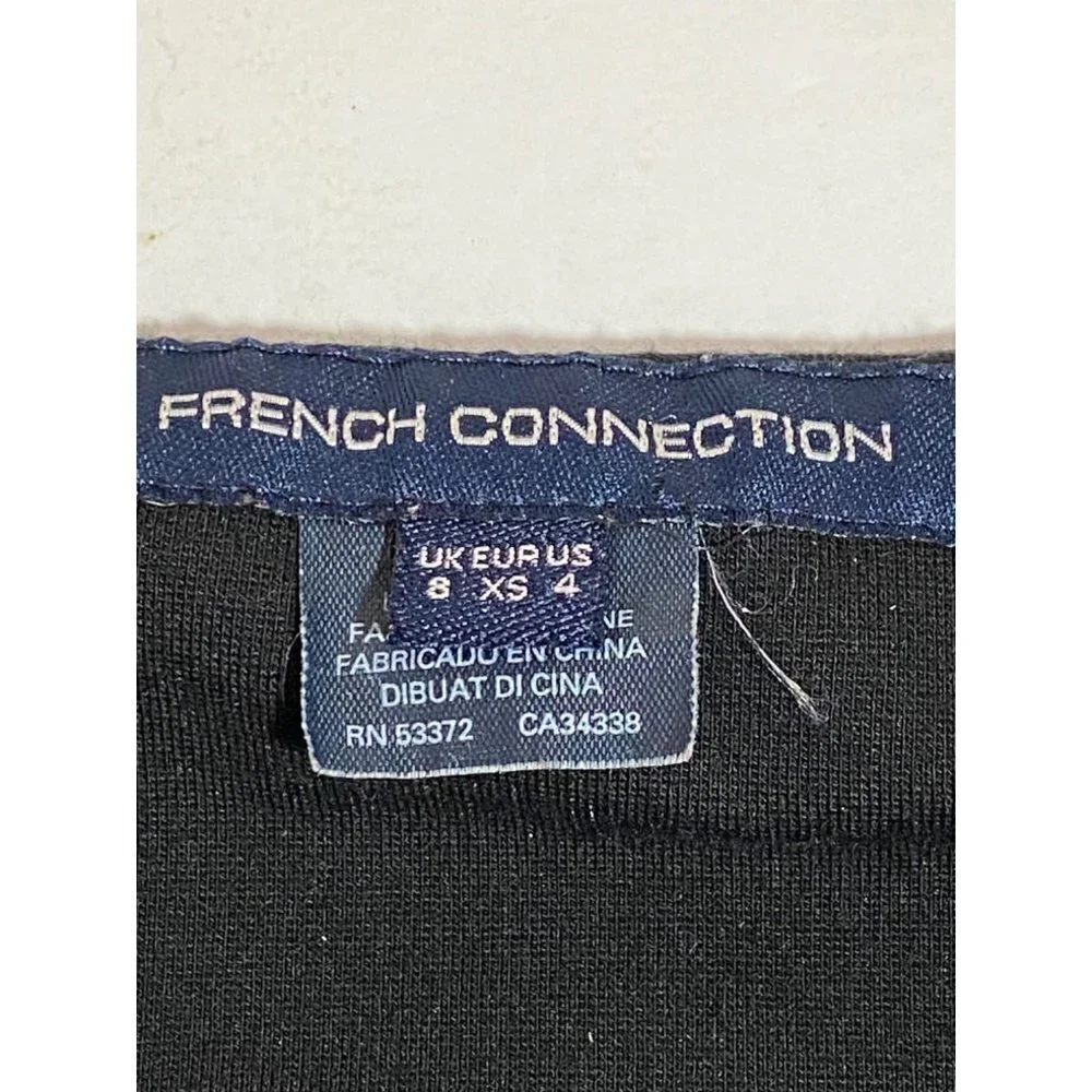 French Connection Matuka Lula Black Ruffle Hem Bell Sleeves Dress Women's Size 4